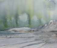 Detta Fantastiska Island Susanne Norberg Akvarell 56 x 38 cm